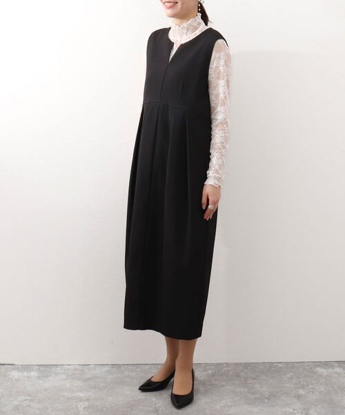 MICO COULIER（ミコクリエ）の「《オケージョン対応》ふくれストライプワンピース（ワンピース・レディース・ブラック/オフホワイト・38）」の3枚目の写真