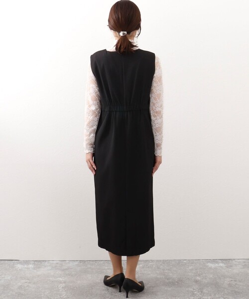 MICO COULIER（ミコクリエ）の「《オケージョン対応》ふくれストライプワンピース（ワンピース・レディース・ブラック/オフホワイト・38）」の5枚目の写真