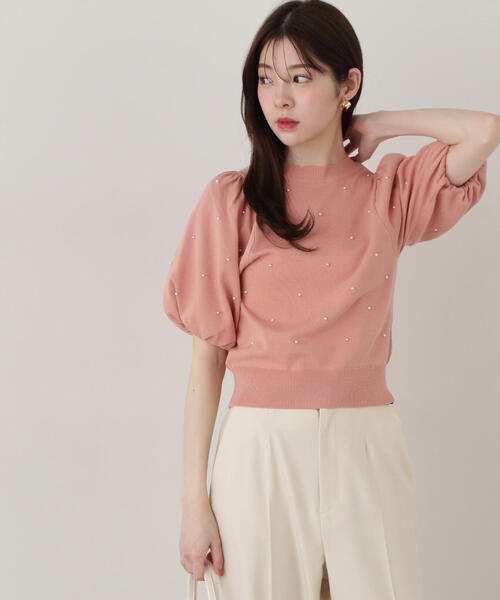 PROPORTION BODY DRESSING（プロポーションボディドレッシング）の「パール付きバルーン袖ニット / 1215170310（ニット/セーター・レディース・ベージュ/ピンク/ブルー・FREE）」の13枚目の写真
