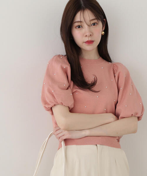 PROPORTION BODY DRESSING（プロポーションボディドレッシング）の「パール付きバルーン袖ニット / 1215170310（ニット/セーター・レディース・ベージュ/ピンク/ブルー・FREE）」の14枚目の写真