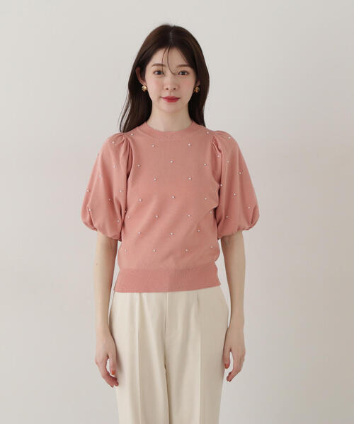 PROPORTION BODY DRESSING（プロポーションボディドレッシング）の「パール付きバルーン袖ニット / 1215170310（ニット/セーター・レディース・ベージュ/ピンク/ブルー・FREE）」の16枚目の写真