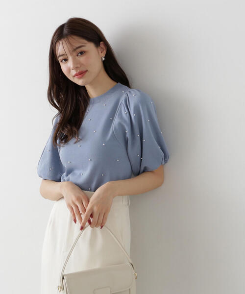 PROPORTION BODY DRESSING（プロポーションボディドレッシング）の「パール付きバルーン袖ニット / 1215170310（ニット/セーター・レディース・ベージュ/ピンク/ブルー・FREE）」の22枚目の写真