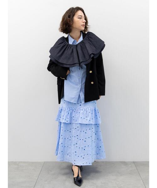 Te chichi（テチチ）の「レースロングスカート（スカート・レディース・オフホワイト/サックスブルー・F）」の8枚目の写真