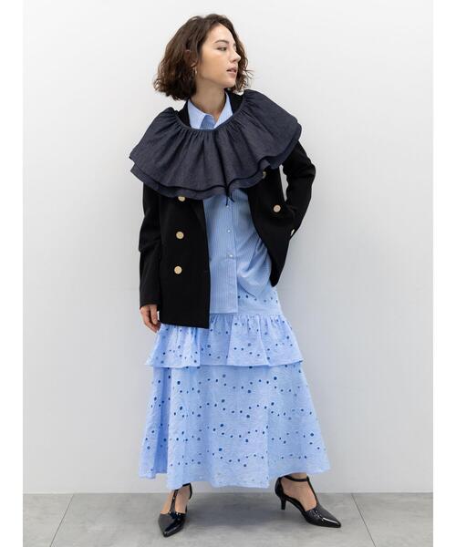 Te chichi（テチチ）の「レースロングスカート（スカート・レディース・オフホワイト/サックスブルー・F）」の9枚目の写真