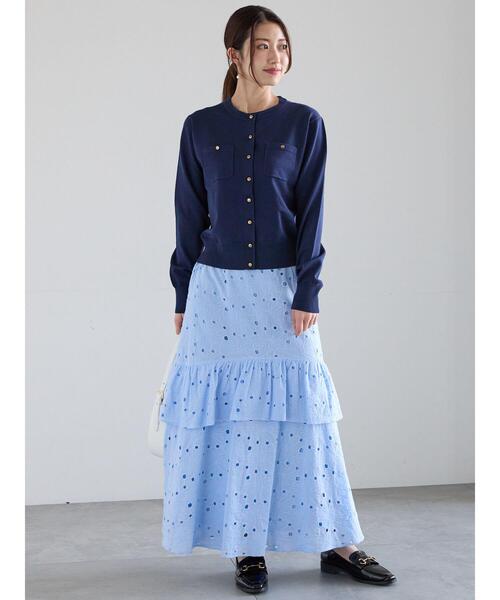 Te chichi（テチチ）の「レースロングスカート（スカート・レディース・オフホワイト/サックスブルー・F）」の13枚目の写真