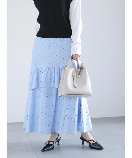 Te chichi（テチチ）の「レースロングスカート（スカート・レディース・オフホワイト/サックスブルー・F）」の15枚目の写真