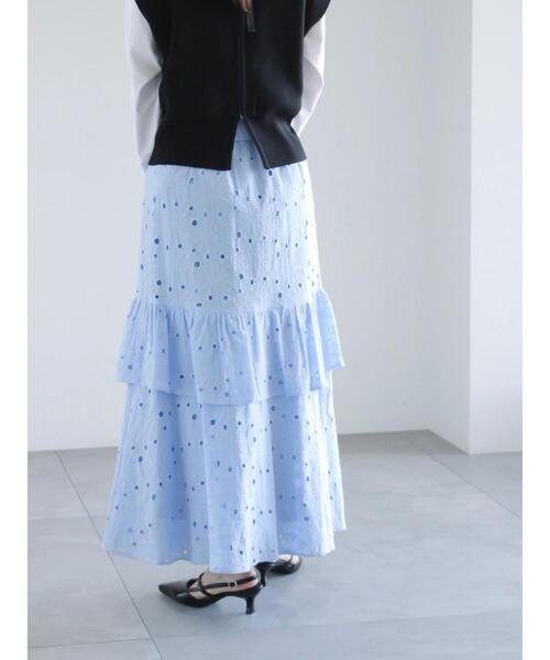 Te chichi（テチチ）の「レースロングスカート（スカート・レディース・オフホワイト/サックスブルー・F）」の17枚目の写真
