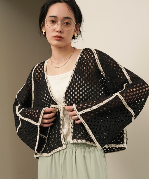 Bab(バブ)の「クロシェショートカーディガン(カーディガン/ボレロ・レディース・ホワイト系その他/A/B・FREE)」の4枚目の写真