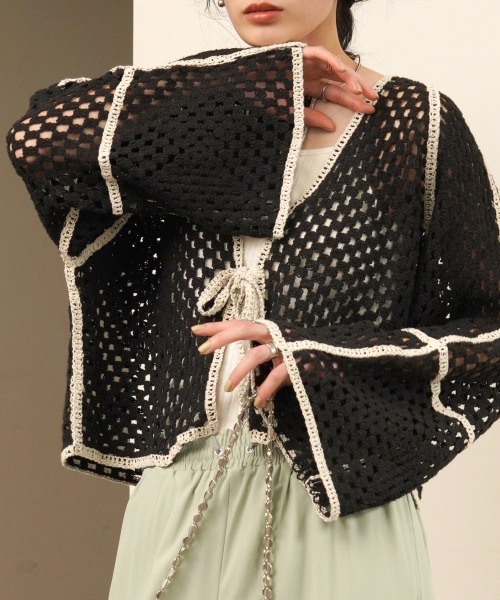 Bab(バブ)の「クロシェショートカーディガン(カーディガン/ボレロ・レディース・ホワイト系その他/A/B・FREE)」の6枚目の写真