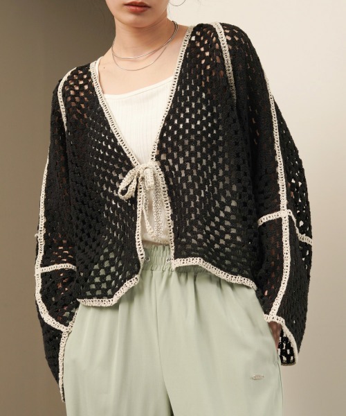 Bab(バブ)の「クロシェショートカーディガン(カーディガン/ボレロ・レディース・ホワイト系その他/A/B・FREE)」の7枚目の写真