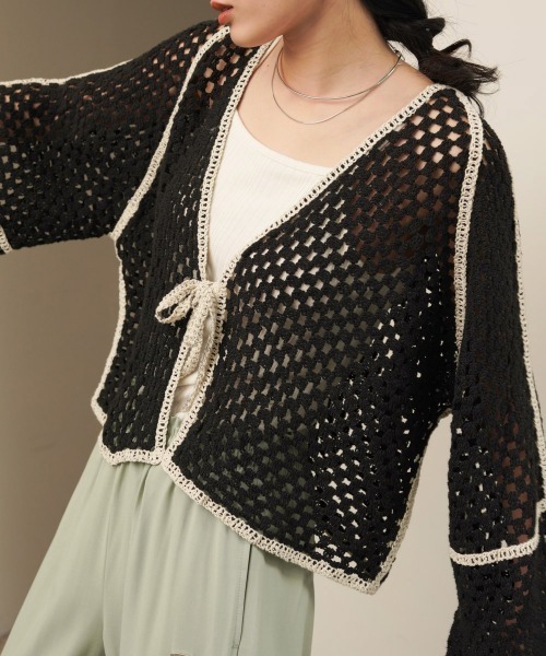 Bab(バブ)の「クロシェショートカーディガン(カーディガン/ボレロ・レディース・ホワイト系その他/A/B・FREE)」の10枚目の写真