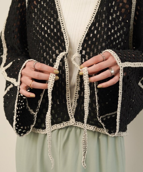 Bab(バブ)の「クロシェショートカーディガン(カーディガン/ボレロ・レディース・ホワイト系その他/A/B・FREE)」の21枚目の写真