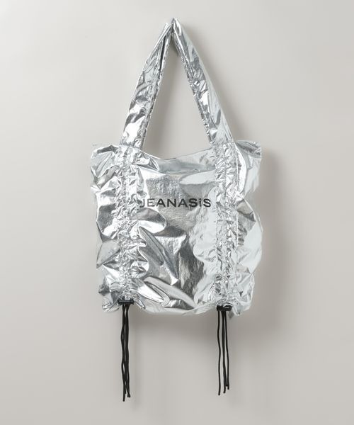 JEANASIS(ジーナシス)の「【WEB・一部店舗限定】ロゴエコBAG/319748(エコバッグ/サブバッグ・レディース・シルバー/ブラック・FREE)」の1枚目の写真