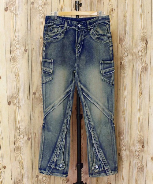 TopIsm（トップイズム）の「【2025】ヴィンテージ加工リメイク フレアデニムパンツ（デニムパンツ・メンズ・ブルー・M/L）」の10枚目の写真