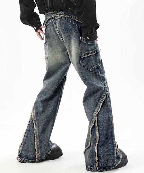 TopIsm（トップイズム）の「【2025】ヴィンテージ加工リメイク フレアデニムパンツ（デニムパンツ・メンズ・ブルー・M/L）」の9枚目の写真