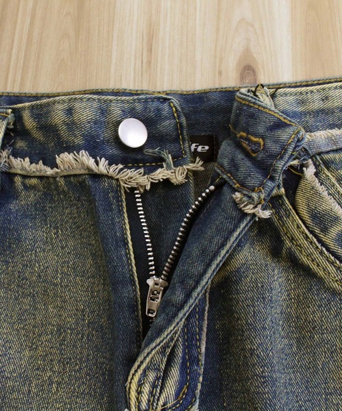 TopIsm（トップイズム）の「【2025】ヴィンテージ加工リメイク フレアデニムパンツ（デニムパンツ・メンズ・ブルー・M/L）」の3枚目の写真