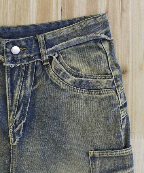 TopIsm（トップイズム）の「【2025】ヴィンテージ加工リメイク フレアデニムパンツ（デニムパンツ・メンズ・ブルー・M/L）」の4枚目の写真