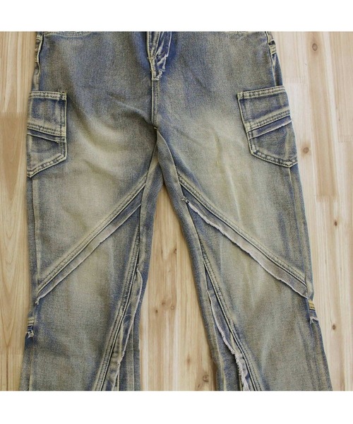 TopIsm（トップイズム）の「【2025】ヴィンテージ加工リメイク フレアデニムパンツ（デニムパンツ・メンズ・ブルー・M/L）」の6枚目の写真
