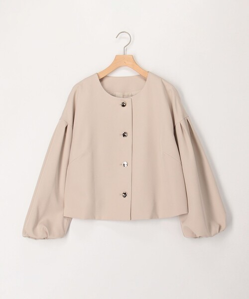 MICO COULIER（ミコクリエ）の「《オケージョン対応》ダブルクロスストレッチジャケット（ノーカラージャケット・レディース・ネイビー/ベージュ・38）」の10枚目の写真