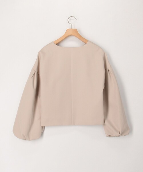 MICO COULIER（ミコクリエ）の「《オケージョン対応》ダブルクロスストレッチジャケット（ノーカラージャケット・レディース・ネイビー/ベージュ・38）」の11枚目の写真