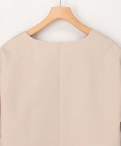 MICO COULIER（ミコクリエ）の「《オケージョン対応》ダブルクロスストレッチジャケット（ノーカラージャケット・レディース・ネイビー/ベージュ・38）」の16枚目の写真