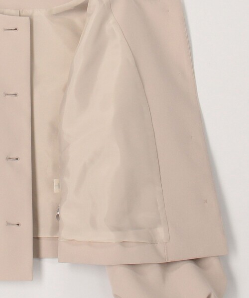 MICO COULIER（ミコクリエ）の「《オケージョン対応》ダブルクロスストレッチジャケット（ノーカラージャケット・レディース・ネイビー/ベージュ・38）」の17枚目の写真