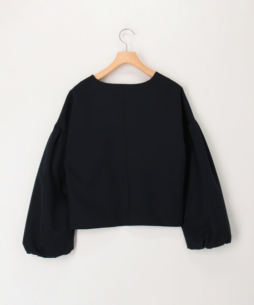 MICO COULIER（ミコクリエ）の「《オケージョン対応》ダブルクロスストレッチジャケット（ノーカラージャケット・レディース・ネイビー/ベージュ・38）」の19枚目の写真