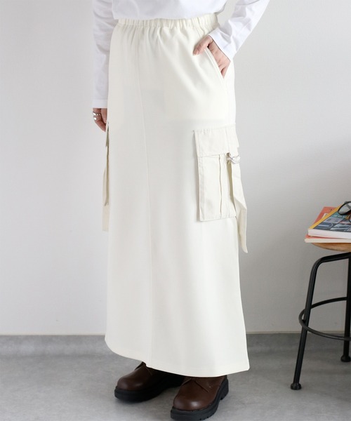 cepo(セポ)の「〈セットアップ対応〉ミリタリーポンチイージーカーゴスカート(スカート・レディース・チャコール/オフホワイト・M)」の1枚目の写真