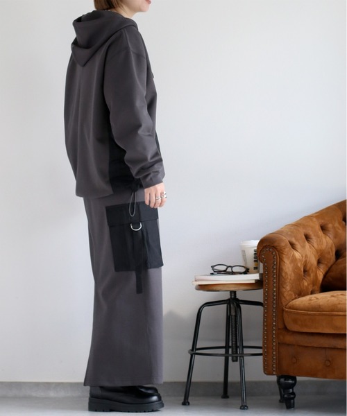 cepo(セポ)の「〈セットアップ対応〉ミリタリーポンチイージーカーゴスカート(スカート・レディース・チャコール/オフホワイト・M)」の12枚目の写真