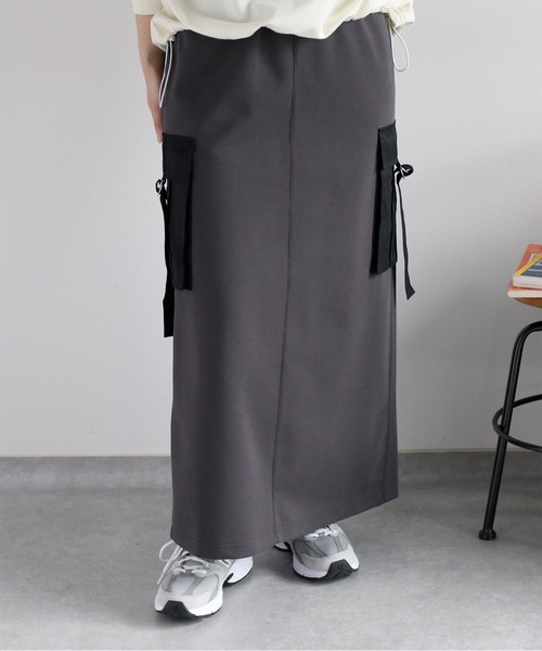 cepo(セポ)の「〈セットアップ対応〉ミリタリーポンチイージーカーゴスカート(スカート・レディース・チャコール/オフホワイト・M)」の8枚目の写真