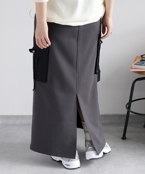 cepo(セポ)の「〈セットアップ対応〉ミリタリーポンチイージーカーゴスカート(スカート・レディース・チャコール/オフホワイト・M)」の5枚目の写真