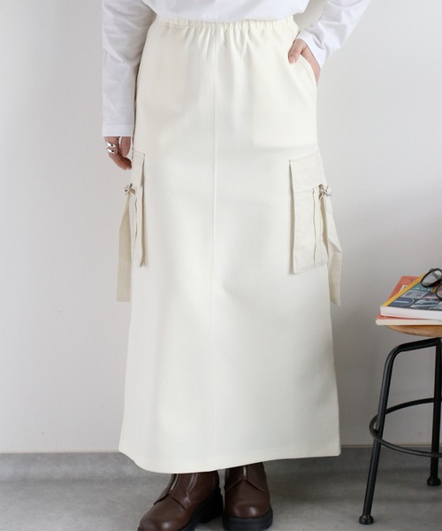 cepo(セポ)の「〈セットアップ対応〉ミリタリーポンチイージーカーゴスカート(スカート・レディース・チャコール/オフホワイト・M)」の15枚目の写真