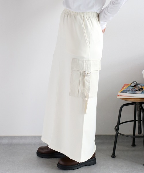 cepo(セポ)の「〈セットアップ対応〉ミリタリーポンチイージーカーゴスカート(スカート・レディース・チャコール/オフホワイト・M)」の16枚目の写真