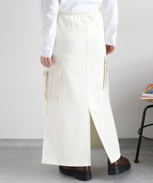 cepo(セポ)の「〈セットアップ対応〉ミリタリーポンチイージーカーゴスカート(スカート・レディース・チャコール/オフホワイト・M)」の17枚目の写真