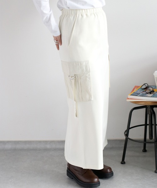 cepo(セポ)の「〈セットアップ対応〉ミリタリーポンチイージーカーゴスカート(スカート・レディース・チャコール/オフホワイト・M)」の18枚目の写真