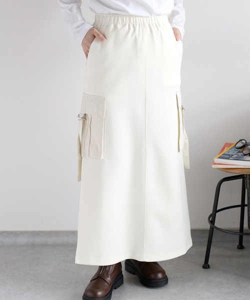 cepo(セポ)の「〈セットアップ対応〉ミリタリーポンチイージーカーゴスカート(スカート・レディース・チャコール/オフホワイト・M)」の19枚目の写真