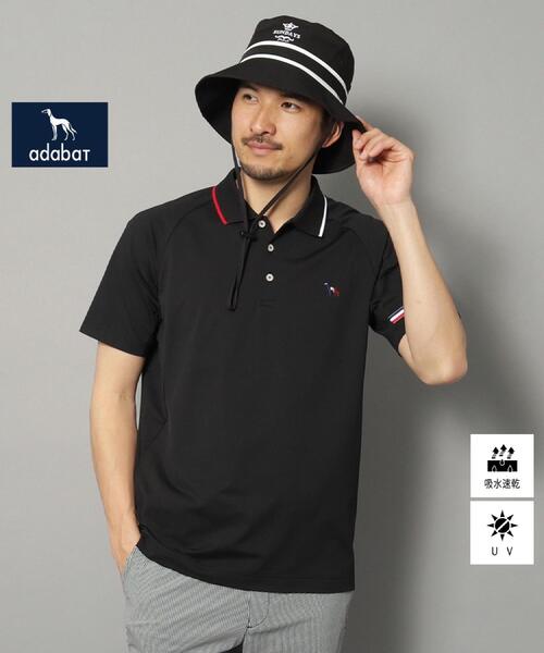 adabat（アダバット）の「【新レーベル ADABAT NAVY】UVカット/吸水速乾 ドライカノコラインポロシャツ（ポロシャツ・メンズ・ホワイト/ブラック・52/50/48/46）」の2枚目の写真