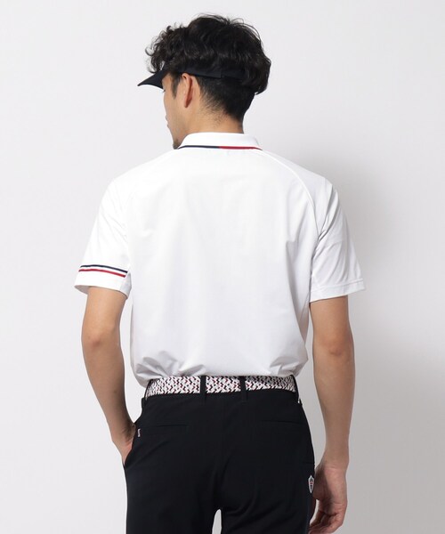 adabat（アダバット）の「【新レーベル ADABAT NAVY】UVカット/吸水速乾 ドライカノコラインポロシャツ（ポロシャツ・メンズ・ホワイト/ブラック・52/50/48/46）」の4枚目の写真