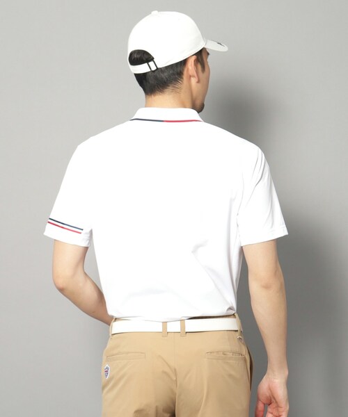 adabat（アダバット）の「【新レーベル ADABAT NAVY】UVカット/吸水速乾 ドライカノコラインポロシャツ（ポロシャツ・メンズ・ホワイト/ブラック・52/50/48/46）」の5枚目の写真