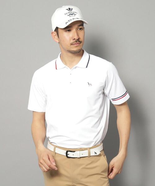 adabat（アダバット）の「【新レーベル ADABAT NAVY】UVカット/吸水速乾 ドライカノコラインポロシャツ（ポロシャツ・メンズ・ホワイト/ブラック・52/50/48/46）」の6枚目の写真