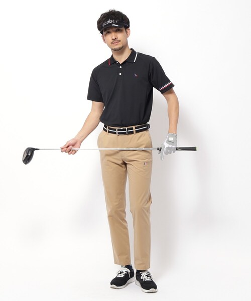 adabat（アダバット）の「【新レーベル ADABAT NAVY】UVカット/吸水速乾 ドライカノコラインポロシャツ（ポロシャツ・メンズ・ホワイト/ブラック・52/50/48/46）」の18枚目の写真