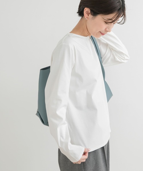 URBAN RESEARCH DOORS（アーバンリサーチドアーズ）の「シルケットコットンヘンリーネックプルオーバー（シャツ/ブラウス・レディース・ネイビー/アイボリー/ブルー・MEDIUM）」の6枚目の写真