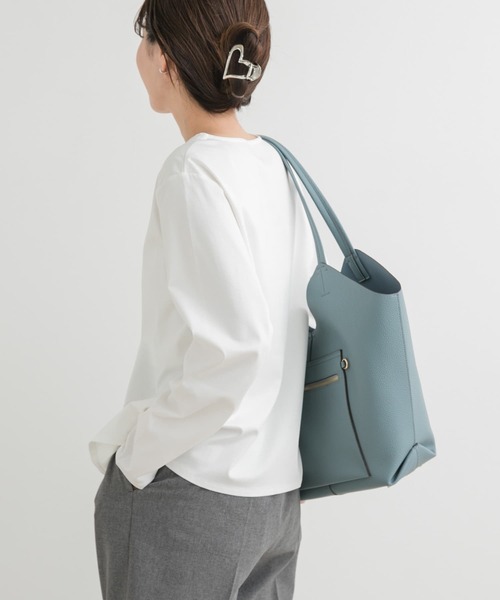 URBAN RESEARCH DOORS（アーバンリサーチドアーズ）の「シルケットコットンヘンリーネックプルオーバー（シャツ/ブラウス・レディース・ネイビー/アイボリー/ブルー・MEDIUM）」の7枚目の写真