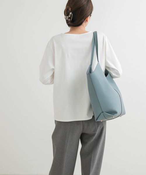 URBAN RESEARCH DOORS（アーバンリサーチドアーズ）の「シルケットコットンヘンリーネックプルオーバー（シャツ/ブラウス・レディース・ネイビー/アイボリー/ブルー・MEDIUM）」の10枚目の写真