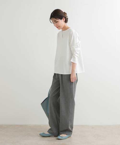 URBAN RESEARCH DOORS（アーバンリサーチドアーズ）の「シルケットコットンヘンリーネックプルオーバー（シャツ/ブラウス・レディース・ネイビー/アイボリー/ブルー・MEDIUM）」の18枚目の写真