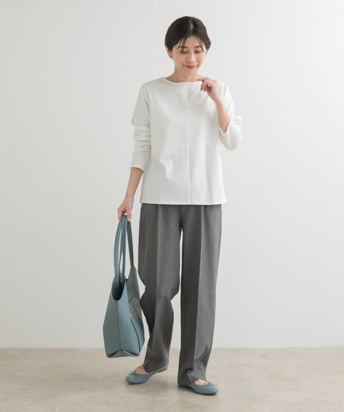 URBAN RESEARCH DOORS（アーバンリサーチドアーズ）の「シルケットコットンヘンリーネックプルオーバー（シャツ/ブラウス・レディース・ネイビー/アイボリー/ブルー・MEDIUM）」の19枚目の写真
