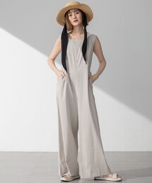 【muji】リネンオールインワン　ベージュ muji】リネンオールインワン ベージュ rectangle（レクタングル