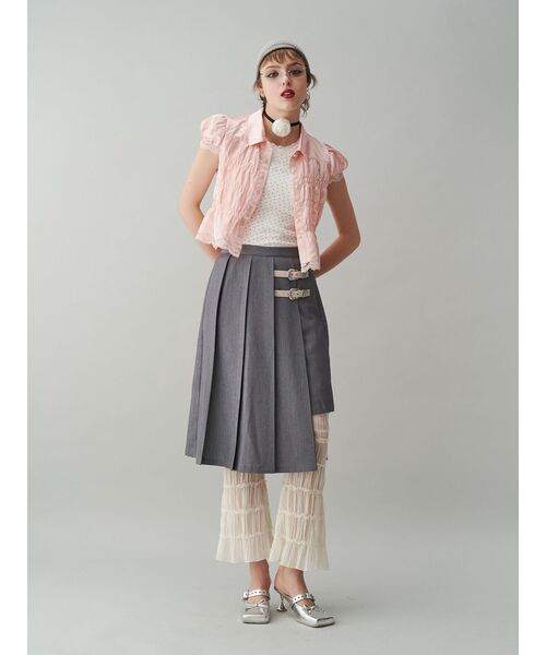 jouetie（ジュエティ）の「サテンギャザーブラウス（シャツ/ブラウス・レディース・アイボリー/ピンク・MEDIUM）」の5枚目の写真