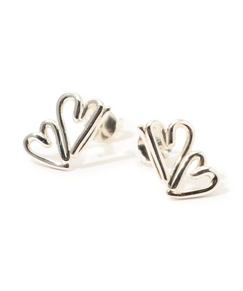 BAR JEWELLERY(バージュエリー)の「BAR Jewellery TWO HEARTS シルバーピアス(ピアス(両耳用)・レディース・シルバー・FREE)」の5枚目の写真