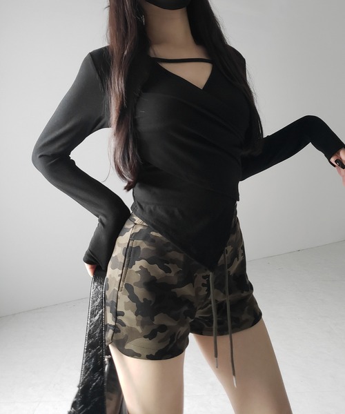 me+em select(ミームセレクト)の「【 2color 】ヴィンテージカモフラタイトショートパンツ / Vintage camouflage tight short pants(その他パンツ・レディース・グレー/カーキ・MEDIUM/SMALL/LARGE)」の12枚目の写真